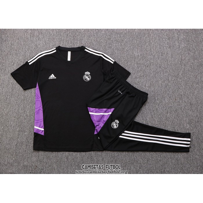 Chandal del Real Madrid Manga Corta 2022/2023 Negro y Purpura